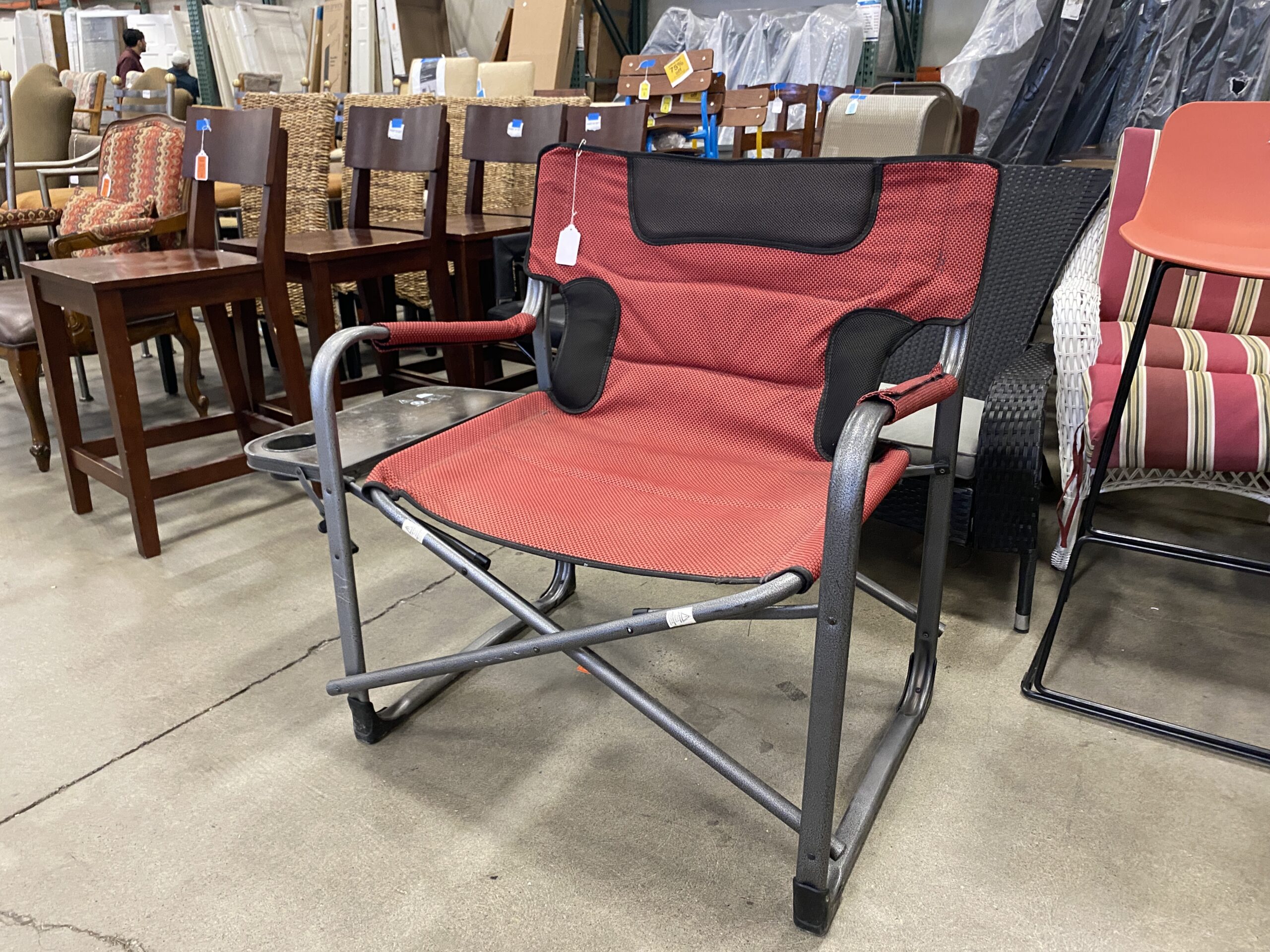 Red and Grey Folding XL Camp Chair