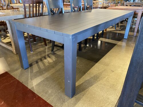 Large Grey Metal Dining Table
