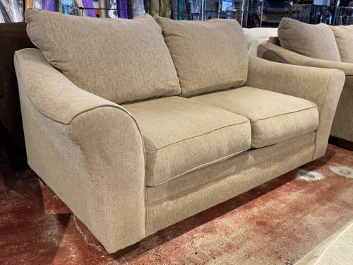 ASHLEY Warm Tan Wide Arm Loveseat