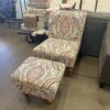 Rainbow Filigree Slipper Chair with Ottoman