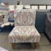 Rainbow Filigree Slipper Chair with Ottoman
