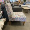 Rainbow Filigree Slipper Chair with Ottoman