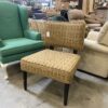 ACME Golden Brown Square Patterned Slipper Chair