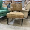 ACME Golden Brown Square Patterned Slipper Chair