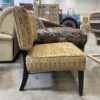 ACME Golden Brown Square Patterned Slipper Chair