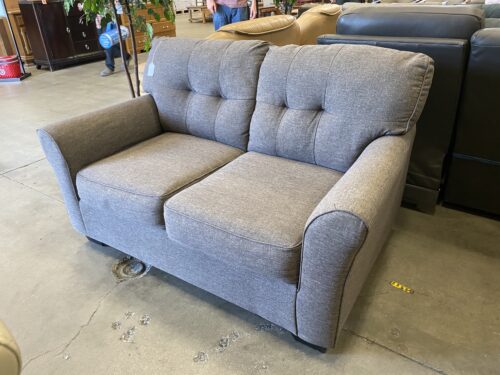 ASHLEY Soft Light Grey Tuft Backed Loveseat