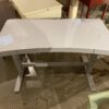TWIN STAR White Electric Adjustable Height Desk w/ Charging Station