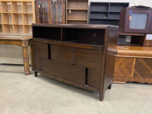 Espresso Toned Curve Front 2 Drawer Media Center