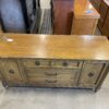 Vintage Weathered Wood 3 Drawer Credenza