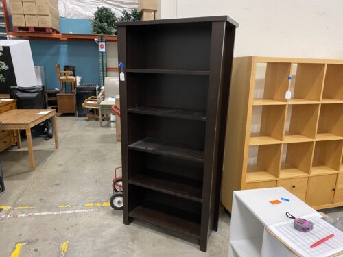 Dark Wood Solid Frame 5 Tier Bookcase