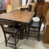 Dark Wood Dining Set with 4 Chairs