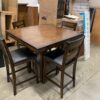 Dark Wood Dining Set with 4 Chairs