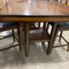 Dark Wood Dining Set with 4 Chairs