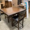 Dark Wood Dining Set with 4 Chairs
