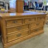 Paneled Oak Longboy Dresser