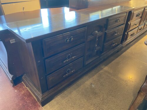 Vintage Dark Wood Low Boy Dresser