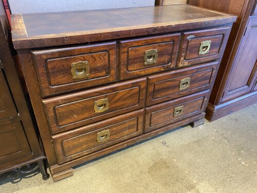 Three Drawer Dresser with Gold Hardware