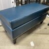 Teal Leather Storage Ottoman