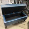 Teal Leather Storage Ottoman