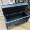 Teal Leather Storage Ottoman