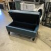 Teal Leather Storage Ottoman