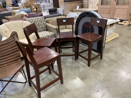 Dark Wood Barstool Set of 4