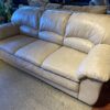 Cream Colored Leather 3 Seater Couch