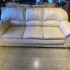 Cream Colored Leather 3 Seater Couch