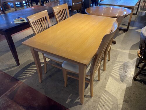 Light Toned Wood Table with 4 Matching Chairs