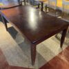 Dark Wood Rectangular Dining Table with Inlaid Top