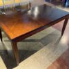 Dark Wood Rectangular Dining Table with Inlaid Top
