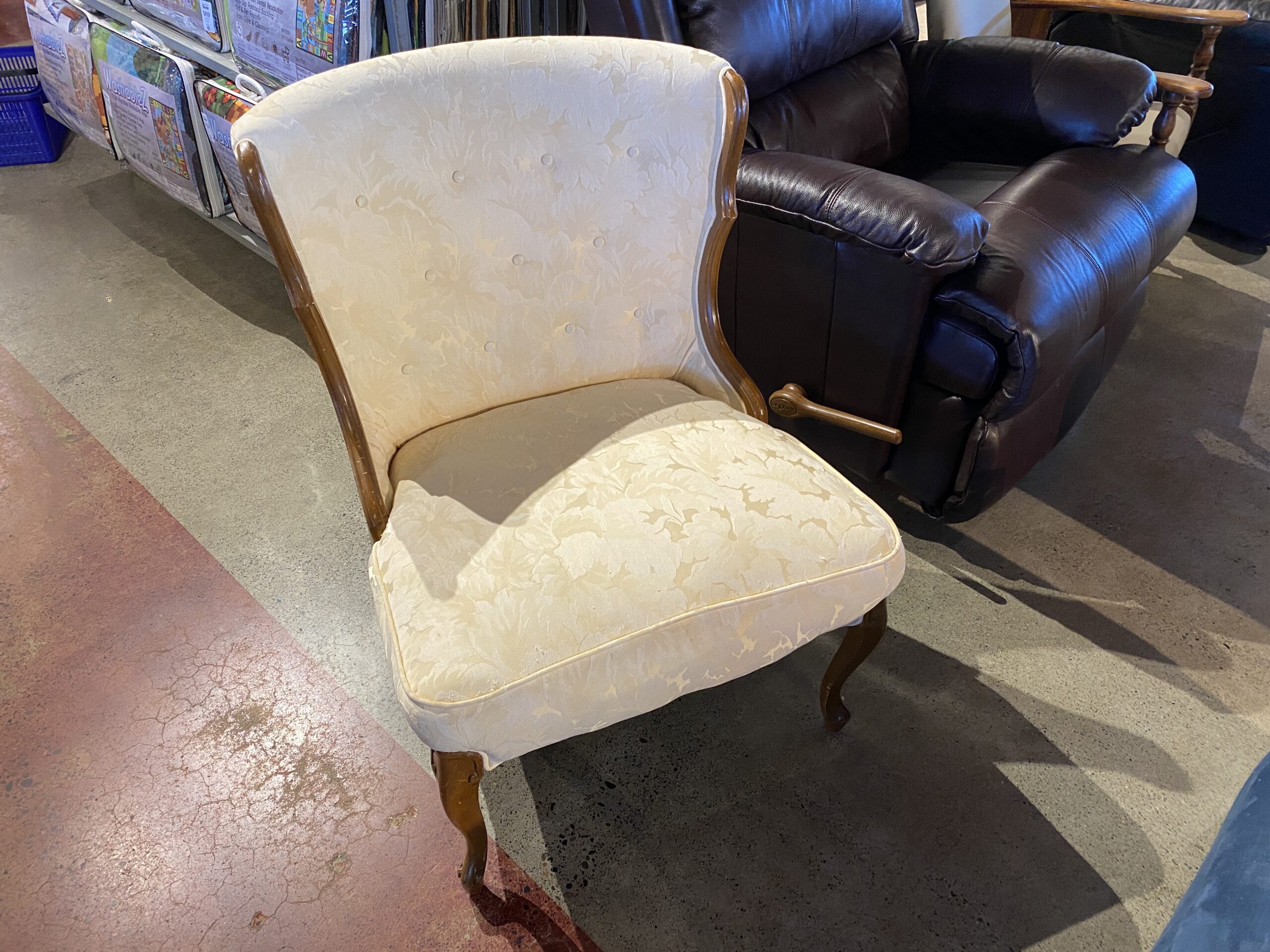 Elegant Cream Fabric Chair