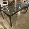 Outdoor Table with Metal Frame and Glass Top