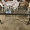 Outdoor Table with Metal Frame and Glass Top