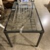 Outdoor Table with Metal Frame and Glass Top