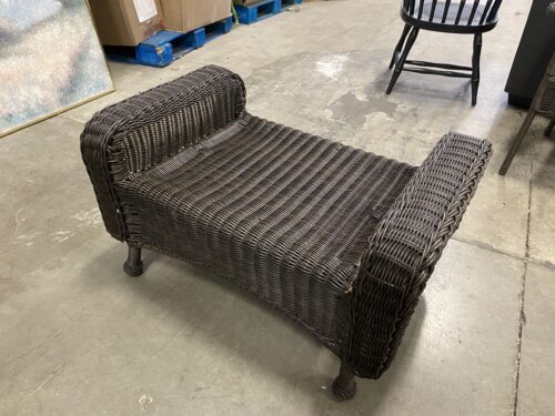 Dark Wicker Ottoman