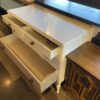 White Three Drawer Dresser with Decorative Knobs