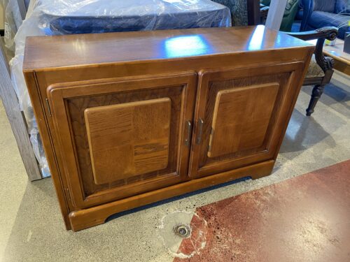 Entertainment Cabinet with Geometric Patterned Doors