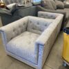 Modern Grey Tufted Square Accent Chair