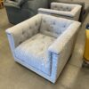 Modern Grey Tufted Square Accent Chair