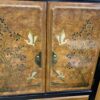 Black and Burl Handpainted Cabniet with Drawers