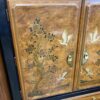 Black and Burl Handpainted Cabniet with Drawers
