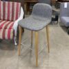 Grey Fabric and Wood Barstool