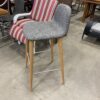 Grey Fabric and Wood Barstool