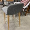 Grey Fabric and Wood Barstool