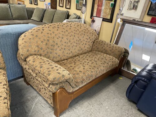 Dark Brown Leaf Patterned Sofa