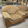 Dark Brown Leaf Patterned Armchair