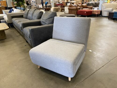 Soft Grey Convertible Sleeper Cot Chair