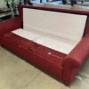 URBAN INTERIORS Red Fabric Sofa with Fold out Full-sized Bed
