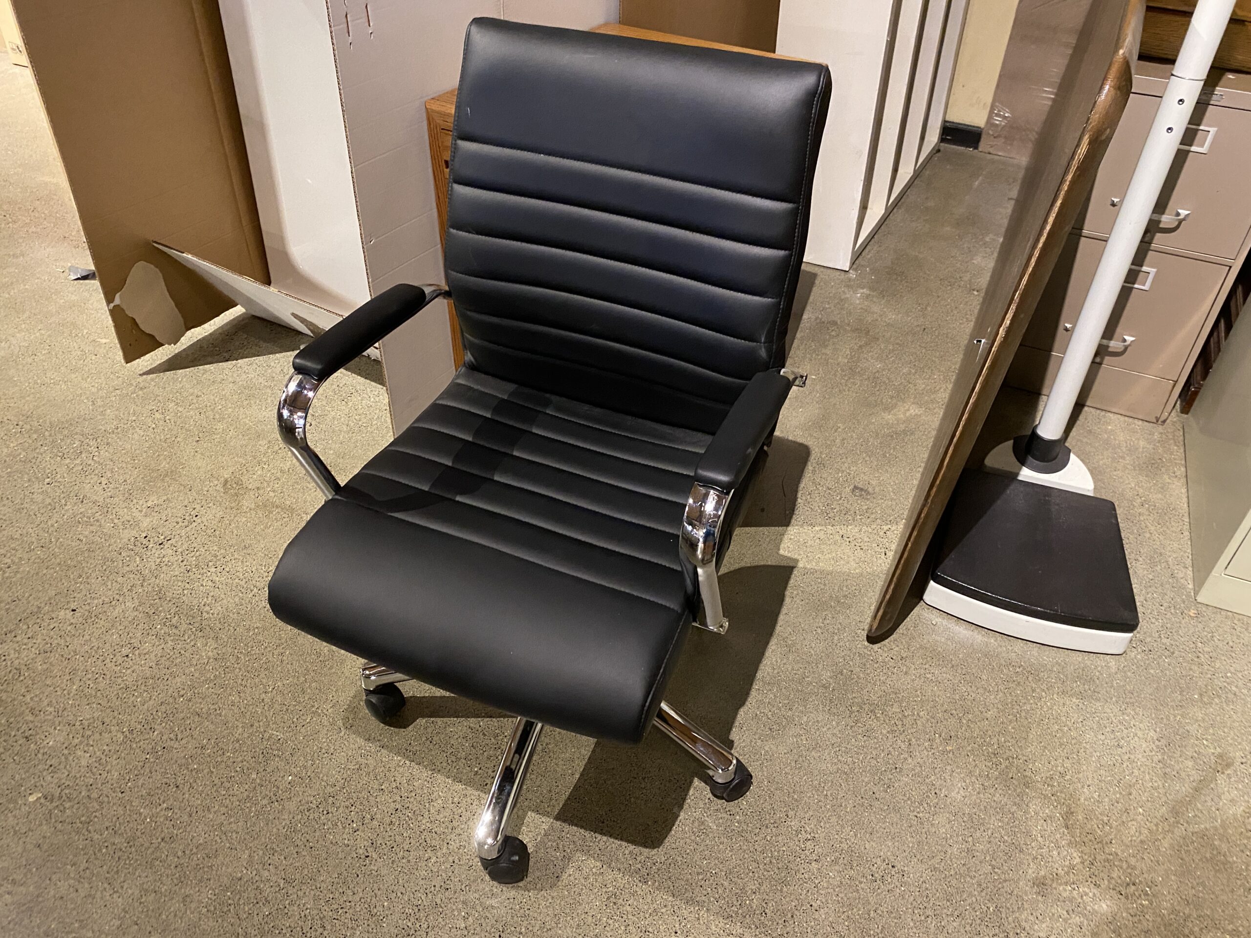 Modern Black Office Chair with Chrome Base